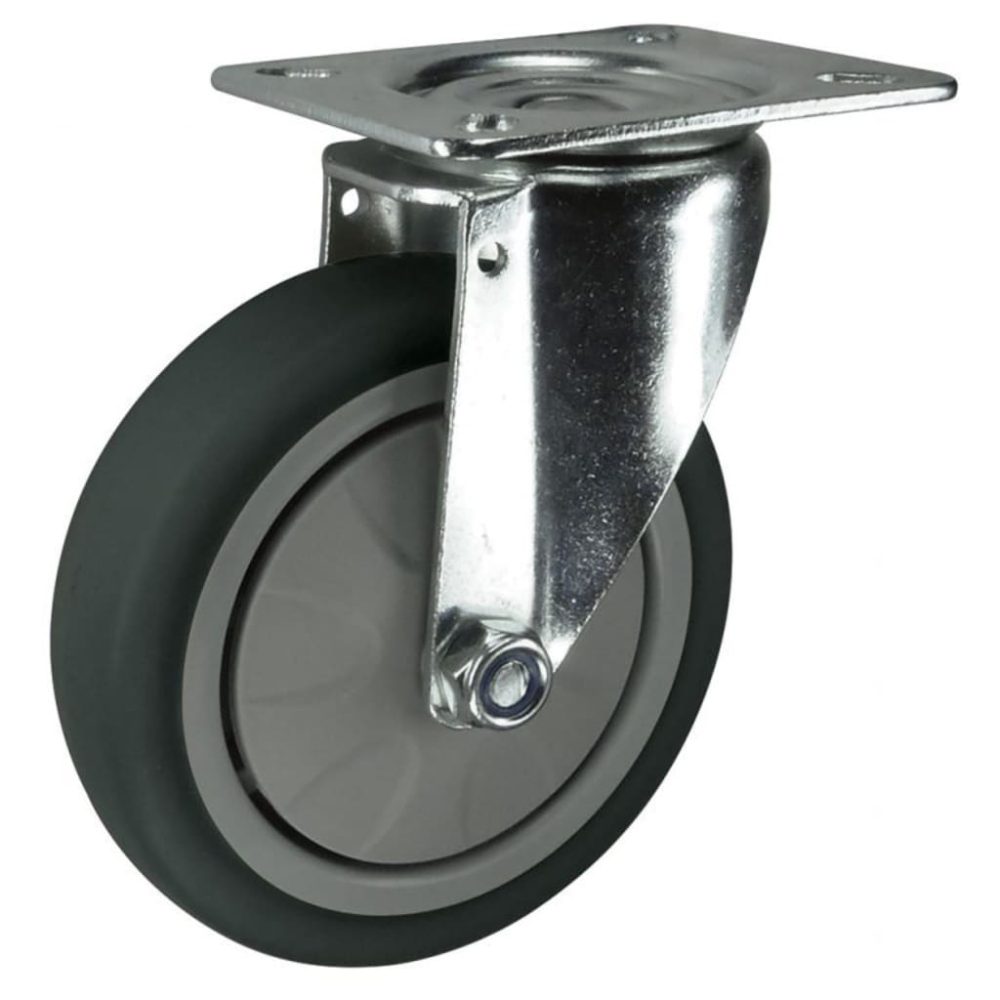 Grey Thermoplastic Rubber Castors (TPR 340 Series)