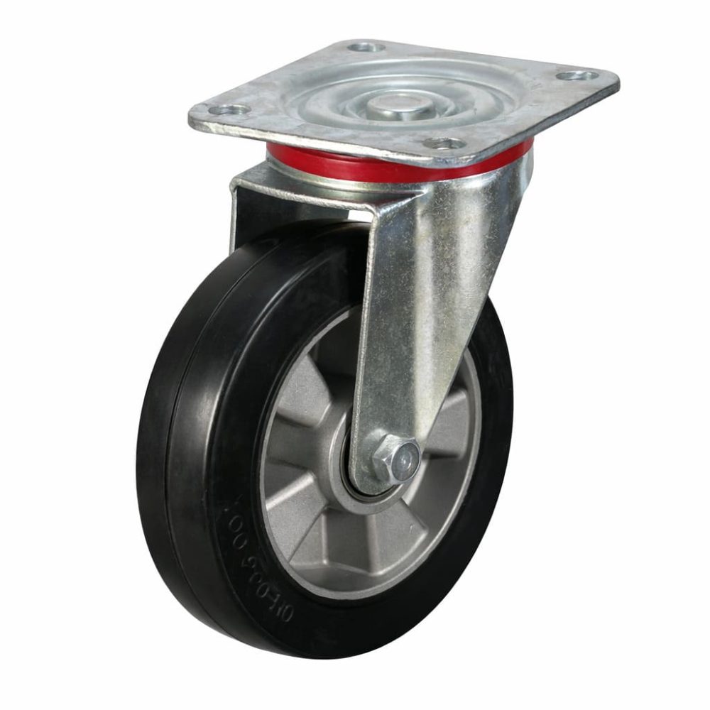 Black Elastic on Aluminium Castors (AGB 380 Series)