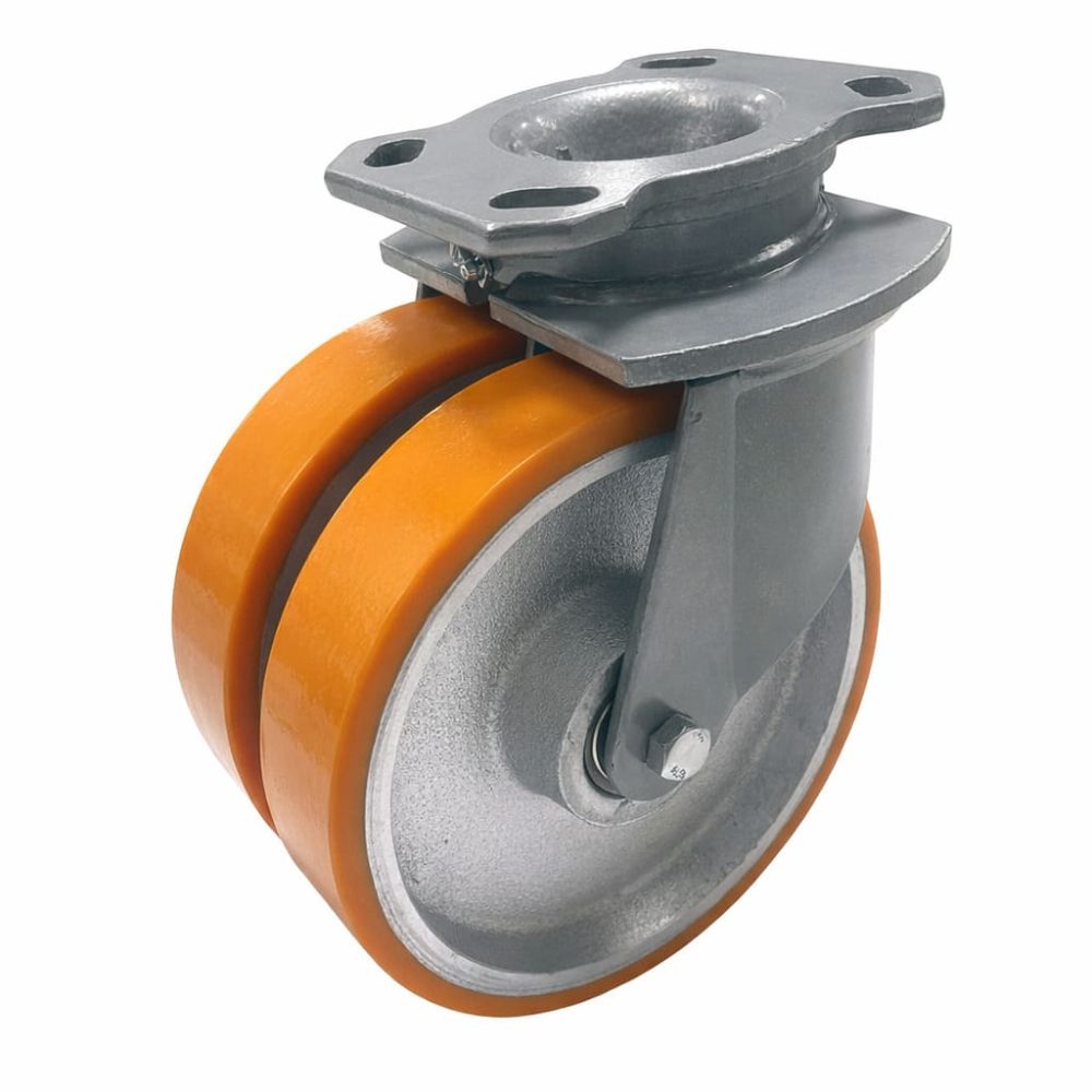 PU On Cast Iron Twin Wheel Castor (UTB TH/THR Series)