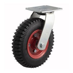 Black Rubber Tyre Pnuematic on Steel Rim Castor (AIR)